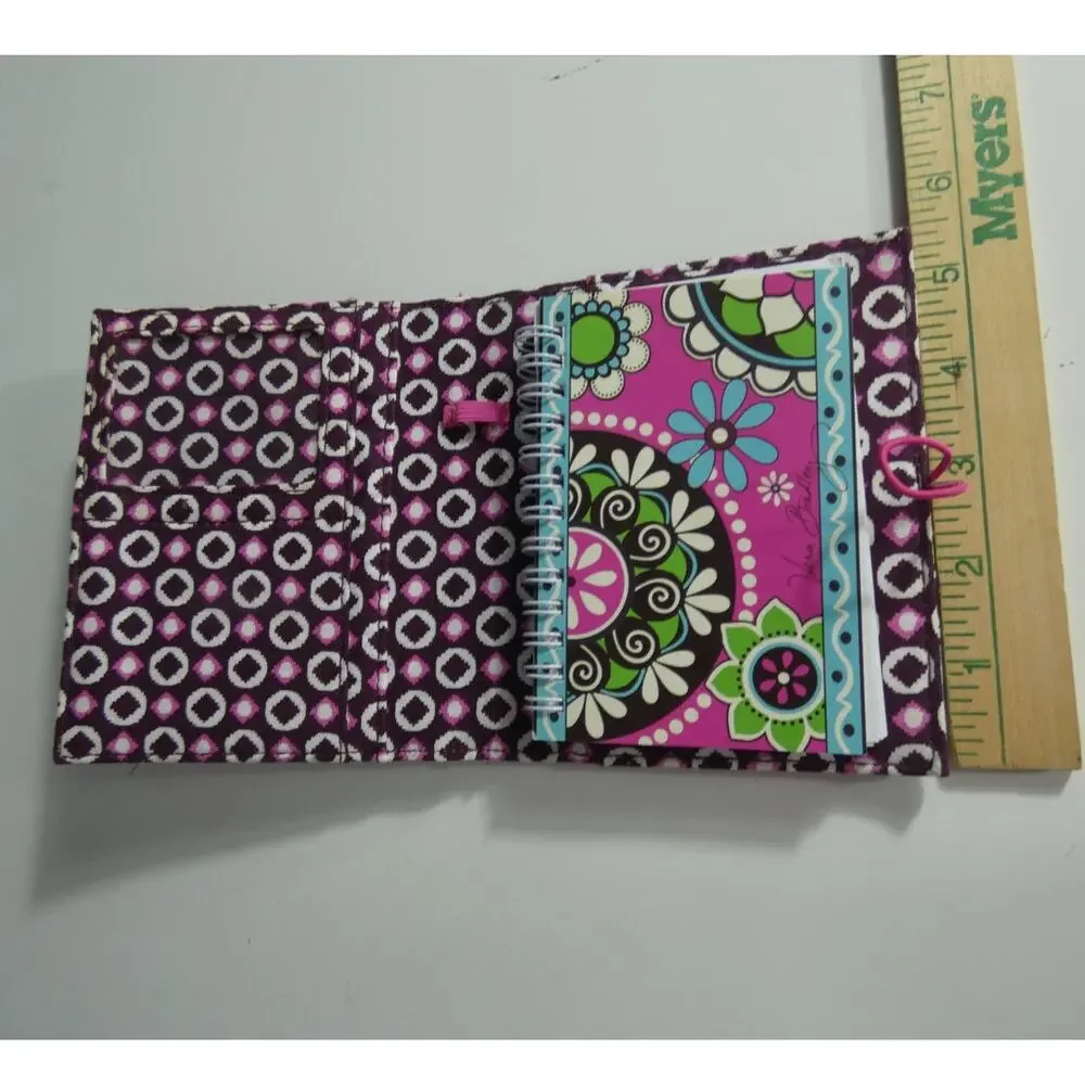 Vera Bradley Little Notebook Wallet Cupcake Pink 6" ID Pen Holder - Picture 3 of 6